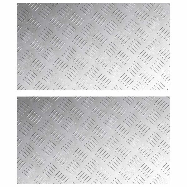 vidaXL Plaques à damier 2 Pièces Argent 70 x 40 cm Aluminium