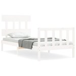 vidaXL Cadre de lit sans matelas blanc bois de pin massif