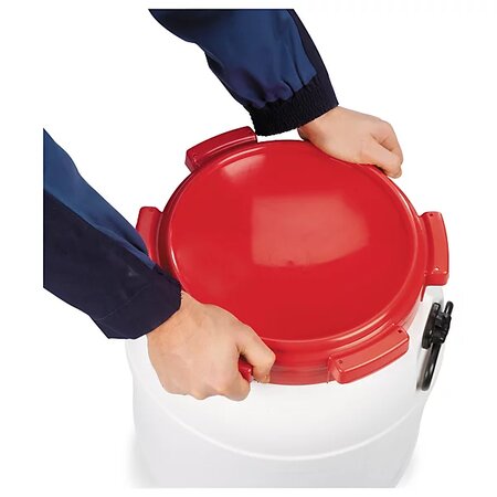 Baril à grande ouverture  anti-uv blanc et rouge 55 l