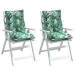 vidaXL Coussins de chaise à dossier bas lot de 2 modèle de feuille