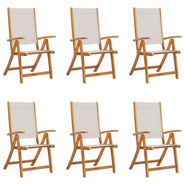 vidaXL Chaises pliables de jardin lot de 6 bois d'acacia et textilène