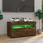 vidaXL Meuble TV avec lumières LED Chêne fumé 75x35x40 cm