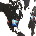 MiMi Innovations Décor de carte du monde murale Puzzle Noir 100x60 cm