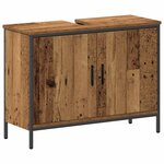 vidaXL Ensemble de mobilier de salle de bain avec étagère 3 Pièces Marron