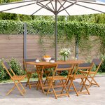 vidaXL Chaises de jardin pliantes lot de 6 tissu et bois massif