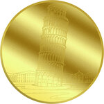 Monnaie LEANING TOWER OF PISA 1/1000 Oz Or 12$ Liberia 2026 (PRÉCOMMANDE)