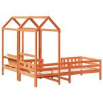 vidaXL Ensemble de lit et de banc avec toit 80x200 cm bois massif pin