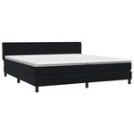 vidaXL Sommier à lattes de lit avec matelas noir 180x220 cm velours