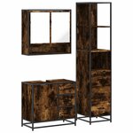 vidaXL Ensemble de meubles de salle de bain 3 Pièces Chêne fumé