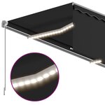 vidaXL Auvent automatique store capteur de vent LED 4 5x3 m Anthracite