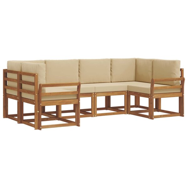 vidaXL Ensemble de canapés d'extérieur 6 pc Naturel et Beige