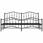 vidaXL Cadre de lit métal sans matelas avec pied de lit noir 193x203cm