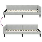 vidaXL Cadre de lit d'angle avec tête de lit Gris clair 90 cm x 190 cm