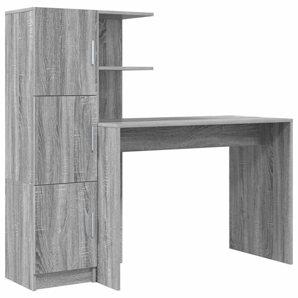 vidaXL Bureau avec rangement 2 Pièces Sonoma gris 102 x 50 x 124 cm