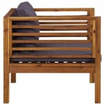 vidaXL Chaise de jardin avec coussins gris foncé Bois d'acacia massif