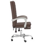 Chaise fauteuil siège pivotante de inclinable de bureau informatique étude similicuir brun 02_0024256