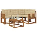 vidaXL Ensemble de canapés d'extérieur 5 Pièces Naturel et Beige