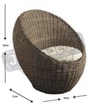 Fauteuil boule en poelet gris pipelette