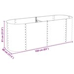 vidaXL Lit surélevé de jardin 240x80x81 cm Acier galvanisé Argenté