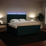vidaXL Sommier à lattes de lit et matelas Vert foncé 180x200cm Velours