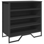 vidaXL Armoire à chaussures noir 80x38x78 cm bois d'ingénierie