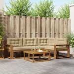 vidaXL Ensemble de canapés d'extérieur 5 Pièces Naturel et Beige