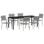 vidaXL Ensemble de salle à manger pour jardin 7 pc Gris polyrotin