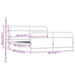 vidaXL Cadre de lit en métal sans matelas chêne marron 200x200 cm