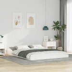 vidaXL Cadre de lit Blanc 160 x 220 cm Bois massif en pin