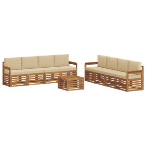 vidaXL Ensembles de canapés avec coussin 9 Pièces Naturel et Beige