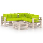 vidaXL Salon palette de jardin 6 Pièces avec coussins bois de pin