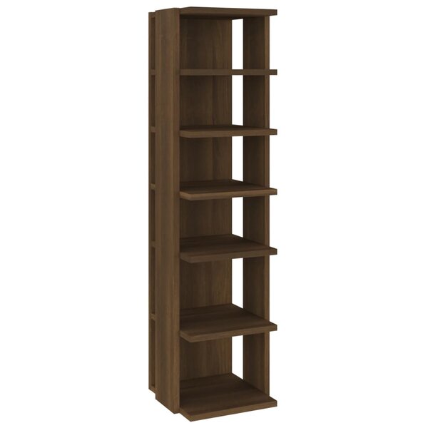 vidaXL Étagère à chaussures Chêne marron 27 5x27x102cm Bois ingénierie