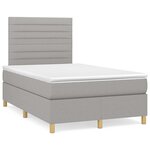 vidaXL Sommier à lattes de lit matelas LED gris clair 120x190 cm tissu