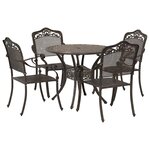 vidaXL Ensemble de salle à manger pour jardin 5 Pièces Bronze Aluminium