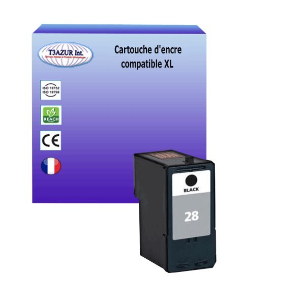 Cartouche compatible Lexmark N°28 - Noir - T3AZUR