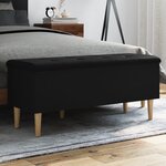 vidaXL Banc de rangement noir 102x42x46 cm bois d'ingénierie