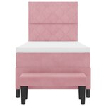 vidaXL Lit à ressorts avec matelas Rose 100 x 200 cm Velours