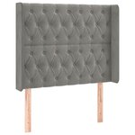 vidaXL Tête de lit avec oreilles Gris clair 93x16x118/128 cm Velours
