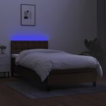 vidaXL Sommier à lattes de lit et matelas et LED Marron foncé 80x200cm