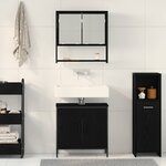 vidaXL Ensemble de mobilier de salle de bain avec étagère 2 Pièces Noir