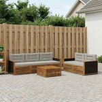 vidaXL Ensemble de canapés d'extérieur 6 Pièces Naturel et gris clair