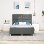 Lit vidaXL Gris foncé 140x190 cm en tissu