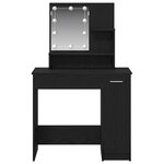 vidaXL Table de Toilette avec tiroir Chêne noir 86.5 x 35 x 136 cm