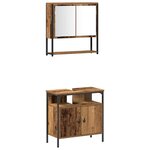 vidaXL Ensemble de mobilier de salle de bain 4 Pièces Bois ancien