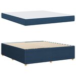 vidaXL Cadre de lit avec matelas Bleu 180 x 200 cm tissu