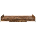 vidaXL Cadre de lit avec rangement avec tiroir Chêne fumé 120 x 190 cm