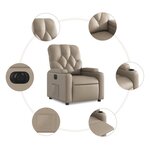 vidaXL Fauteuil inclinable électrique Cappuccino Similicuir