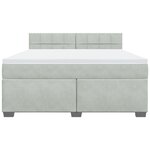 vidaXL Sommier à lattes de lit et matelas Gris clair 180x200cm Velours