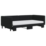 vidaXL Lit de jour avec lit gigogne et matelas noir 100x200 cm velours