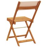 vidaXL Chaises de jardin pliantes lot de 4 beige tissu et bois massif